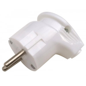 Вилка косая с заземл. 4152 / вилка угловая с заземл. 16А 4110 бел. ASD / 4690612000558