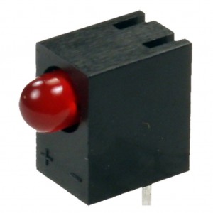 L-710A8CB/1ID, Светодиод 3мм с держателем/красный/625нм/12-25мкд/40°