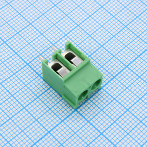 GT302-5.0-02P-14-00, Винтовой клеммный блок с защитой провода, 2 контакта. Серия GT302-5.0