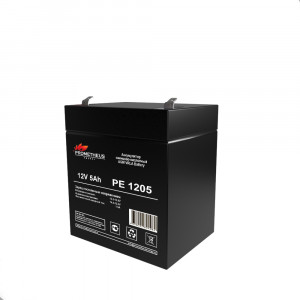 PE1205, Аккумулятор свинцово-кислотный 12V 5Ah, размер 90х70х101мм, плоская клемма 6.3мм, срок службы 6 лет