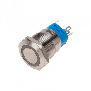 A19-C1-A-1 с красной подсветкой, Кнопка антивандальная с подсветкой 250В d19 5A 250B (5c) ON-OFF/OFF-ON с фиксацией