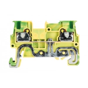Клемма WTP 1,5 PE, Заземляющая клемма, тип фиксации провода: push-in, номинальное сечение: 1,5 мм кв., 500V, ширина: 3,5 мм, цвет: желто-зеленый, тип монтажа: DIN 35
