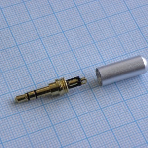 TRS 3.5S (mini plug) штекер металл мини, Стерео аудио штекер 3.5мм, металлический серебристый миниатюрный кожух.