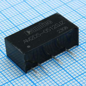 AM2DS-0512SJZ, DC/DC, 2Вт, вход 4.5…5.5В, выход 12В/0.016…0.167А, изоляция 1000В DC, КПД 85%, максимальная емкостная нагрузка не более 560мкФ, SIP7, 19.65x7.05x10.16мм, -40…105°C, пластик