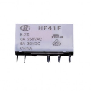 HF41F/5-ZST, Сверхминиатюрное силовое реле серия HF41F SPDT (одна контактная группа-два направления) катушка 5В