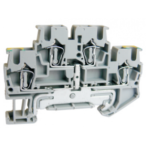 Заземляющая клемма UJ5-2.5/2-2/JD-L, Заземляющая этажная клемма, 2 этажа, L-SL, тип фиксации провода: пружинный, номинальное сечение: 2,5 мм кв., ширина: 5,2 мм, цвет: серый, тип монтажа: DIN35