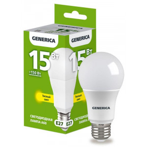 Лампа светодиодная A60 15Вт грушевидная 3000К E27 230В LL-A60-15-230-30-E27-G