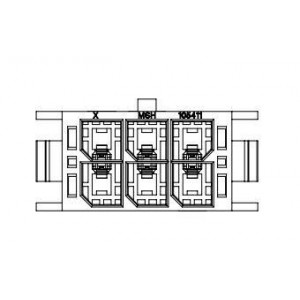 105411-1106, Проводные клеммы и зажимы Mega-fit PanelMount Plg Hsg DR 6ckt Blk