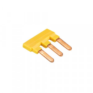 Соединительная перемычка IVK WKN 6 TK-3, Соединительный мостик, для установки в зажимную клетку, изолированный, 3 полюса, для клемм: WK 6; WKN 6 TK; WK 4 THSi 6,3x32, цвет: желтый