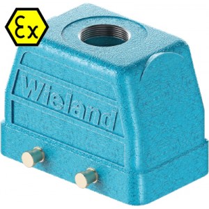 Крышка разъема Ex 70.354.1036.1, Крышка разъема на кабель, типоразмер 10B, взрывозащищита, без уплотнителя, 1 отверстие с резьбой для кабельных вводов M25x1,5, с верхним расположением, без защелок (упоры для двух защелок), материал корпуса: цинковый сплав