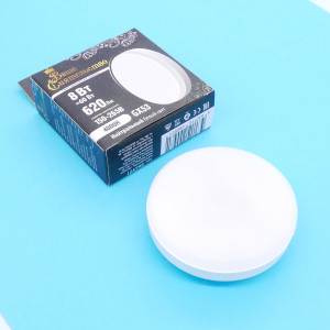 Лампа LED ВС табл. 8W GX53 хол., GX53, 4000K,73*27 матов,620Lm, пласт/алюм, IC-драйвер