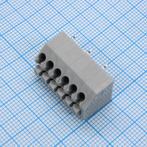 GT250-3.5-06P-11-00, Нажимной безвинтовой клеммный блок 6 контактов. Зажим типа торцевой контакт. Серия GT250-3.5