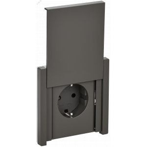 FORTE&PIANO Розетка 1-местная с заземлением с защитными шторками и крышкой безвинтовое крепление 16А IP44 FP319 серый IEK FP-R16-16-1-44-K03