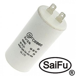 CBB60  20UF  450V  (SAIFU), Пусковой конденсатор SAIFU CBB60, 20 мкФ, 450 В