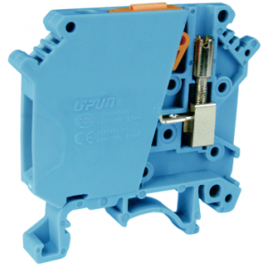 Клемма с размыкателем UKJ-2.5SK(BU), Клемма с ножевым размыкателем, тип фиксации провода: винтовой, номинальное сечение: 2,5 мм кв., 16A, 500V, ширина: 6,2 мм, цвет: синий, тип монтажа: DIN35
