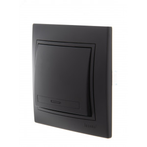 Выключатель 1-кл. 1п СП Mira 10А IP20 со вставкой черн. бархат 701-4242-100