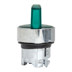 Исполнительный механизм переключателя ХB4 зеленый на 2 положения возвратный без фиксации, с подсветкой с короткой ручк IP65 EKF XB4BD2L-G-65