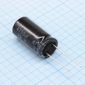 SK025M472J32TKKKS00R, Конденсатор алюминиевый электролитический 4700мкФ 25В ±20% (16х32мм) радиальный 7.5мм 1718мА 2000час 105°C россыпь