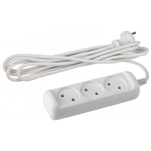 Удлинитель 3х5м без заземл. 6А IP20 UX(6)-3-5m ПВС 2х0.75 Б0038569