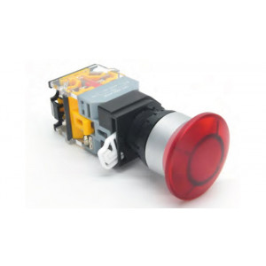 Кнопка DT22M-MLD11/GNAC/DC24, Кнопка управления в сборе, с блокировкой, 24 - 380VAC / DC, 0,6 - 10A, с подсветкой, 24VDC, цвет: зеленый, диаметр отверстия: 22 мм, металлическая обойма кнопки