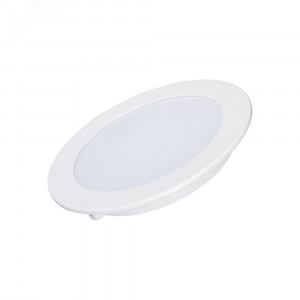 Светильник DL-BL125-9W Warm White 021435, Светодиодная панель 9Вт, корпус IP40 белый, круглый. Цвет ТЕПЛЫЙ БЕЛЫЙ 3000K, св.поток 630-720лм, CRI(Ra)>80, угол 100°. Размер Ф125x22 мм, установка в отверстие 110 мм. Питание AC 230V, 9Вт, DC300mA 27...33V, драйвер в комплекте.