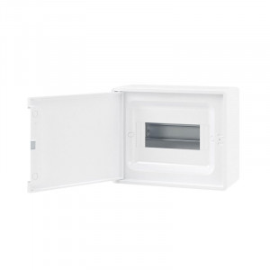 Щиток настенный FRAME 8мод. с бел. дверцей с 2 шинами PEN на 6 и 8 отверст. бел. DKC F08W1WW