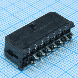 430451412, Соединитель провод-плата HDR 14 контактов шаг 3мм монтаж в отверстие серия Micro-Fit 3.0 лоток
