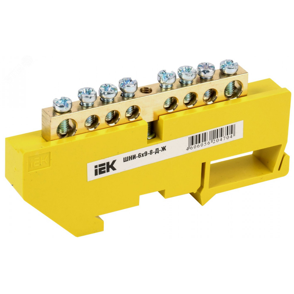 Изображение товара Шина PE "земля" на DIN-изол. ШНИ-6х9-8-Д-Ж IEK YNN10-69-8D-K05
