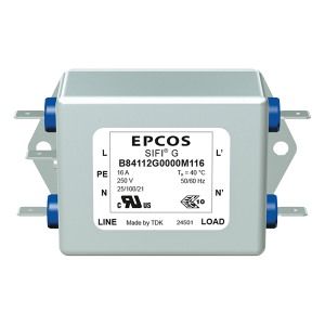 B84112G0000M110, Фильтр линии питания ЭМС 50Гц/60Гц 10A 250В разъем быстрого соединения фланцевое крепление