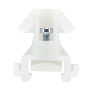 Концевой стопор 9208/S15, Концевой стопор тип зажима: винт, материал: пластик, ширина: 5 мм, цвет: белый, тип монтажа: DIN15