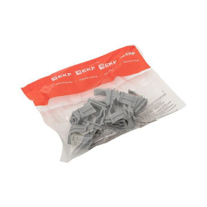 Крепеж-клипса для ручного монтажа d20 мм (10 шт) серая EKF-Plast