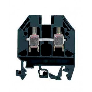 Проходная клемма WK 6/U BLK, Проходная клемма, тип фиксации провода: винтовой, номинальное сечение: 6 мм кв., 41A, 800V, ширина: 8 мм, цвет: черный, тип монтажа: DIN35