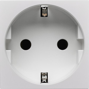 Розетка с заземляющим контактом без защитной шторки и винтовым зажимом (2 модуля) белая 4521046