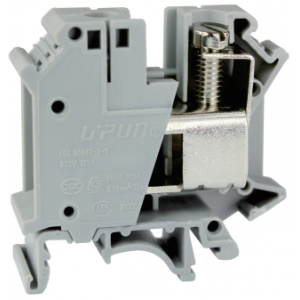 Проходная клемма UKJ-35NE, Проходная клемма, тип фиксации провода: винтовой, номинальное сечение: 35 мм кв., 125A, 800V, ширина: 15,2 мм, цвет: серый, тип монтажа: DIN35 стандарт GB/T14048.1,