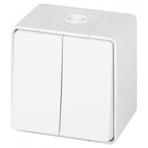 Выключатель Эксперт 11-1504-01 двойн. IP55 10АХ-250В ОУ бел. Эра Б0063257