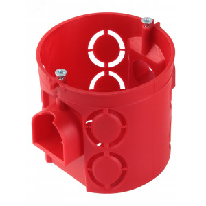 Установочная коробка СП D68х62мм, углубленная, саморезы, стыковочные узлы, красная, IP20, SQ1402-1106