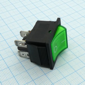 DS SC-767 OFF-ON зел 20А, 2положения клавиши, 2  группы на замыкание