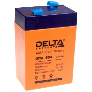 DTM 6045, Аккумулятор свинцово-кислотный, размер 70х47х107, 6В, 4.5Ач