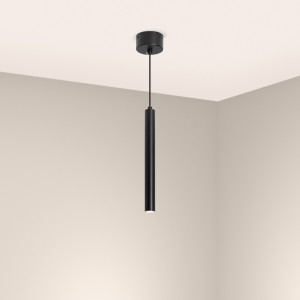 Светильник SP-PIPE-HANG-L300-R30-9W Day4000 (BK, 24 deg, 230V) 038607, Подвесной светильник. Мощность 9 Вт, св. поток 561 лм, 64 лм/Вт, дневной 4000 K, CRI>90, угол 24°, напряжение питания 230 В. Черный круглый корпус из алюминия, рассеиватель PC, степень защиты IP20. Размер: диаметр 30 мм, длина 300 мм, размер чаши: диаметр