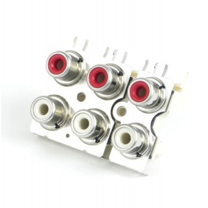 PJRAS3X2S01X, Соединители RCA  6 POS RA SHLD JK WWW