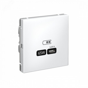 ARTGALLERY USB розетка тип-С 65Вт высокоскор.заряд. QC, PD, механизм, белый GAL000127