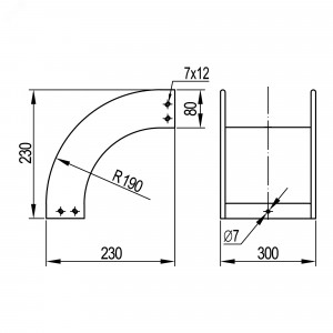 Угол для лотка вертикальный внешний 90град. 300х80 CD 90 в компл. с крепежн. элемент. 36805K