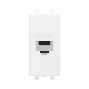 Розетка компьютерная 1мод. Avanti "Белое облако" RJ45 кат.5E без шторок модульная механизм 4400661