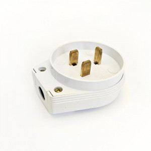 Разъем РШ-ВШ СП 32А 250В 2P+PE кругл. бел. TKL-OVSP-2P+PE-C01