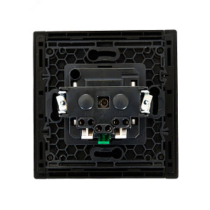 Розетка СП FORTE&PIANO FP114 16А с заземл. без защ. шторок безвинт. крепл. черн. IEK FP-R11-16-1-K02