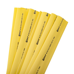 Термоусаживаемая трубка ТУТ нг 25/12,5 желтая в отрезках по 1м PROxima tut-25-y-1m