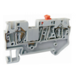 Клемма с размыкателем UJ5-4SKE, Клемма с ножевым размыкателем, тип фиксации провода: пружинный, номинальное сечение: 4 мм кв., 20A, 500V, ширина: 6,2 мм, цвет: серый, тип монтажа: DIN35, стандарт GB/T14048.1,