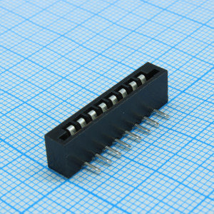 DS1020-08RT1D, FPC разъем для шлейфа на плату угловой 8pin, шаг 2.54мм