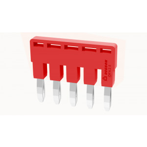 Соединительная перемычка DFA2.5-05P-16-00Z(H), Соединительная перемычка, 5 полюсов, изолированная, вилочная, для клемм: DC2.5, цвет: красный