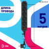 Удлинитель с сетевым фильтром 5х5м с заземл. 10А IP20 USF-5es-5m-B ПВС 3х0.75 с выкл. черн. Б0019737